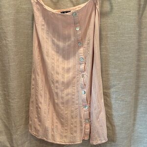 Lulu's Blush Button-Front A-Line Skirt